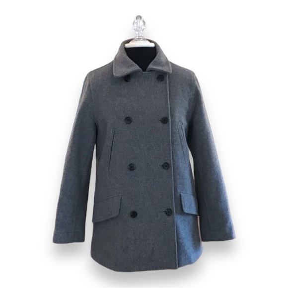 J. Crew Wool Gray Peacoat - Size XSP / XS Petite - Picture 2 of 14